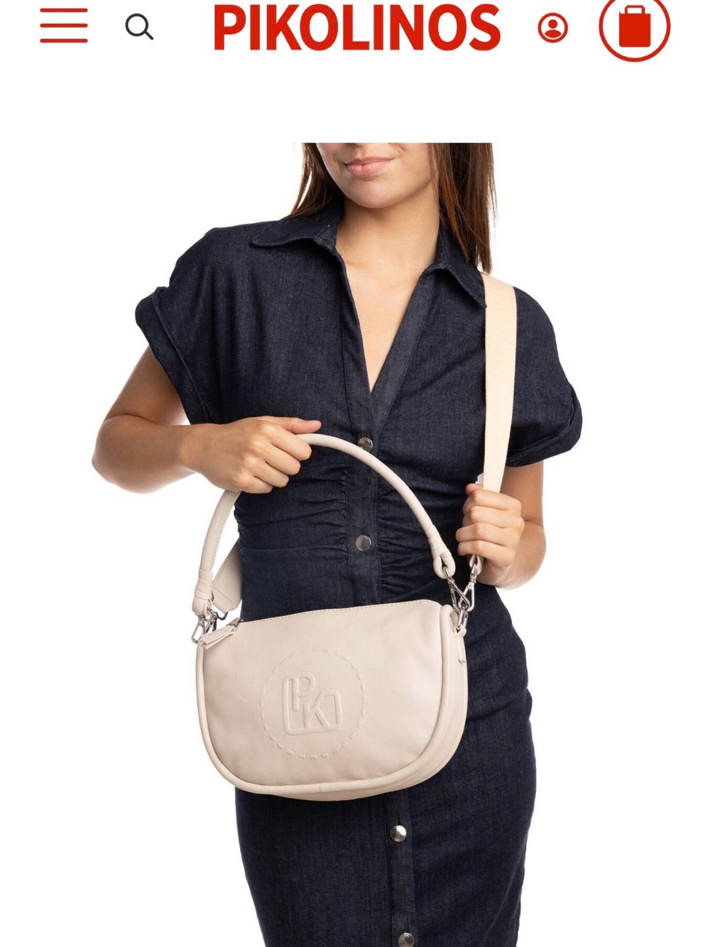 Pikolinos White Crossbody Bag with Minimalist Design
